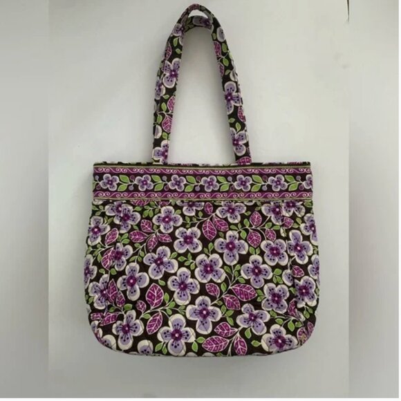 Vera Bradly 3 pocket tote plum petal - Picture 1 of 4